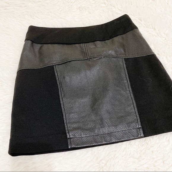 BCBGeneration Dresses & Skirts - BCBG Leather Contrast Skirt